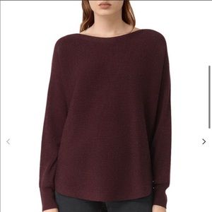 All Saints Eisa 100% merino wool boat neck sweater